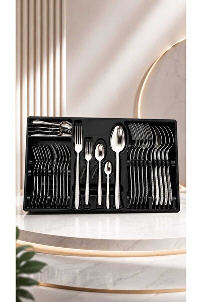 Gül Mutfak 30 Piece Cutlery Set for 6 People, Pearl Model, Boxed