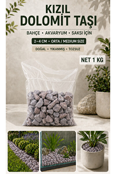 Genel Markalar KIZIL DOLOMİT TAŞI 1 KG 2-4 CM ORTA / MEDİUM SİZE PEYZAJ-AKVAR...