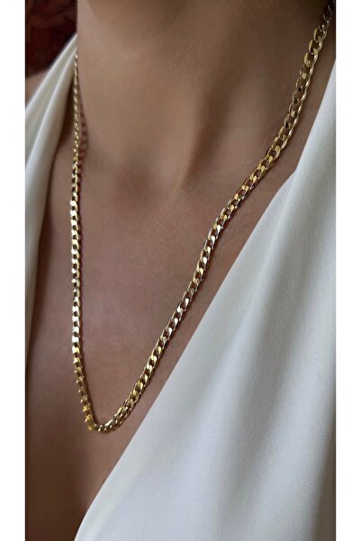 XUPING JEWELRY KUYUM SERİ 14K RENGİ ÖRGÜ GURMET ZİNCİR 60CM ÇELİK KOLYE