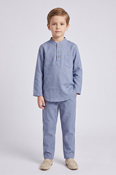 ALVİSTA 100% Cotton Children's Hajj Umrah Outfit Top and Bottom Set