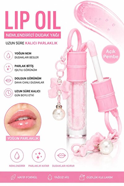 NUNUKO Anahtarlıklı Çilekli Lip Oil Dudak Parlatıcısı - Çilekli Nemlendirici ...