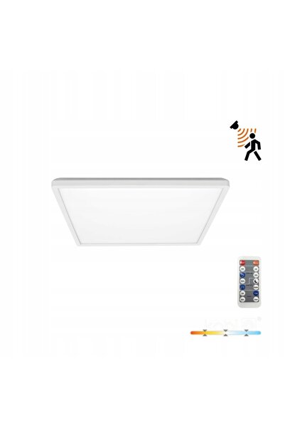NO BRAND Plafonieră LED cu senzor, pătrată, 22,5cm, 12W, 1200Lm, albă, pentru...
