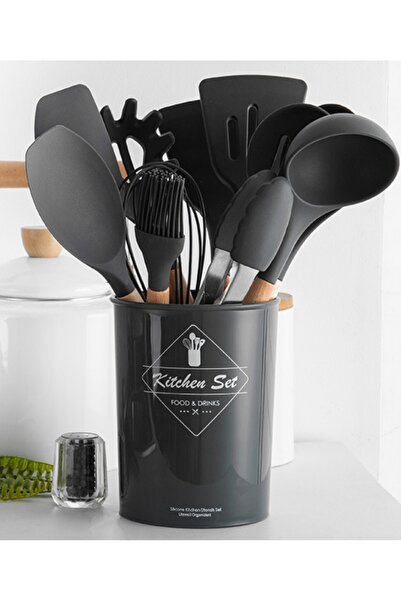 NO BRAND Ustensile de bucătărie din silicon, set de 12 piese: lingură, spatulă