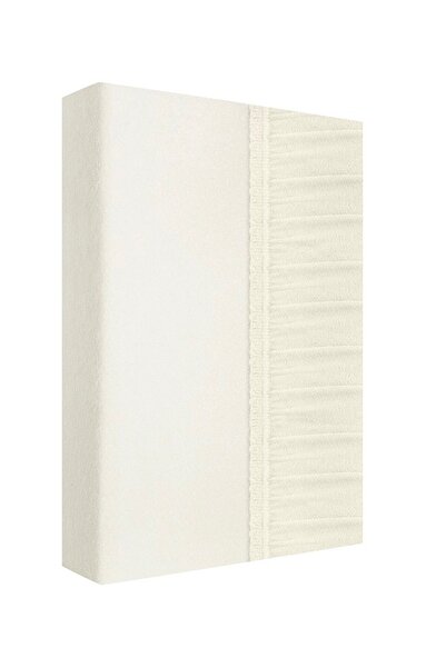 NO BRAND Cearșaf de pat din frotir cu elastic gros 90x200 ecru