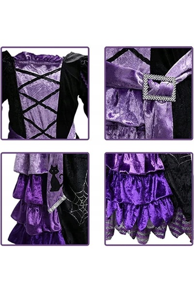 NO BRAND Costum Rochie Vrăjitoare Magiciană Halloween Cosplay 110/120