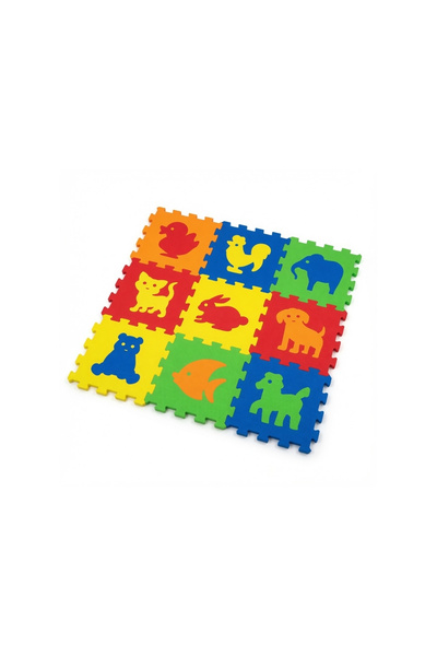 layfhex Eva 9 Parça Büyük Puzzle Birleştirmeli Oyun Matı Halısı Hayvan Figürl...