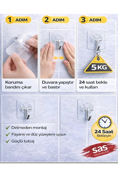 Generic Brand 10Pcs Self Adhesive Hook Hanger