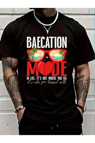 799 100% Cotton Couples Trip Matching Summer Vacation Baecation Mode-Vibes T-...