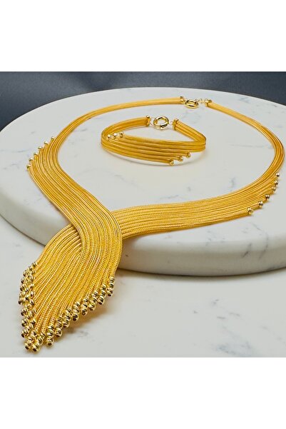 Adel Gold 14 Ayar Altın İtalyan Çapraz Hasır Örgü Gerdanlık Kolye 27.94 Gr