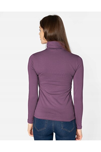NO BRAND Pulover elegant slim de damă, cu guler înalt, clasic, uni, din bumba...