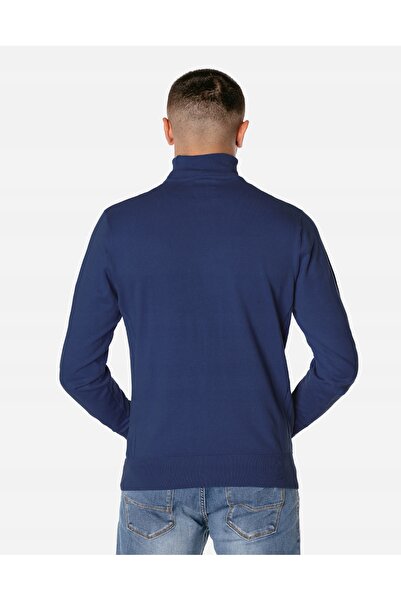 NO BRAND Pulover elegant slim pentru bărbați, guler înalt, culoare uni, bumba...