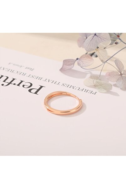 NO BRAND Inel din argint 925 cu zirconiu roz, reglabil