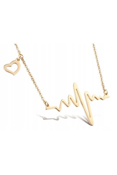 NO BRAND Colier aurit, linie celebritate, puls cardiac, design elegant și la ...