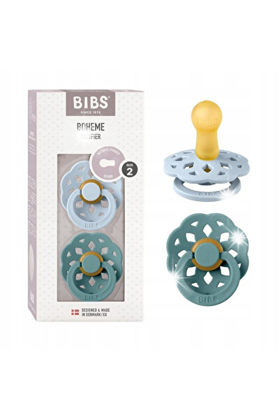 NO BRAND Smoczek Bibs Boheme Set Rotund 2 Bucăți Cauciuc 6m+ Albastru Bebeluș...