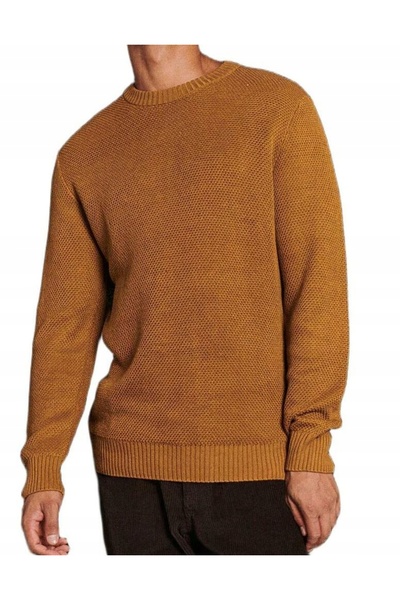 NO BRAND Pulover tricotat simplu, maro, clasic, texturat, cu mânecă lungă, L