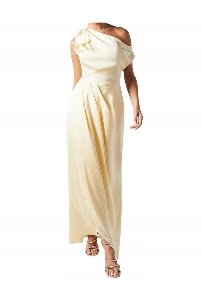 NO BRAND Rochie de cocktail asimetrică lungă din satin neted Cytrine 40