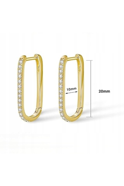NO BRAND Cercei Huggie Mici din Aur pentru Femei, Aur 14K