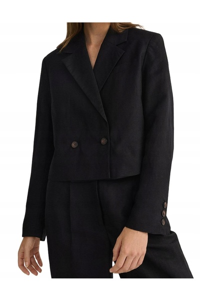 NO BRAND Sacou negru scurt, lejer, stil dulce, cu in suplimentar 42