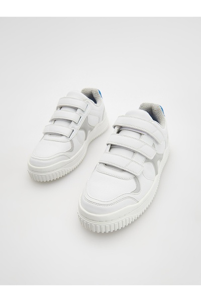 NO BRAND Adidași albi sport, joși, cu închidere cu scai, clasici, 36