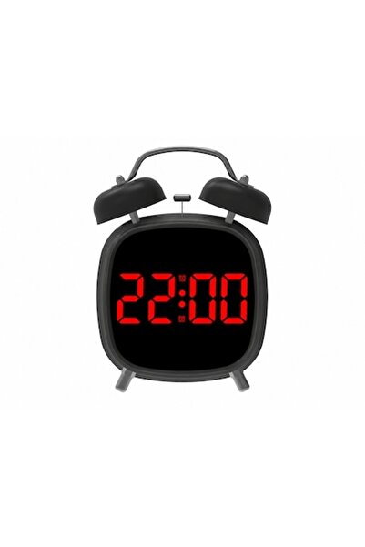 OEM Ceas de masă digital LED, negru, alimentat prin USB, alarmă dublă, lumino...