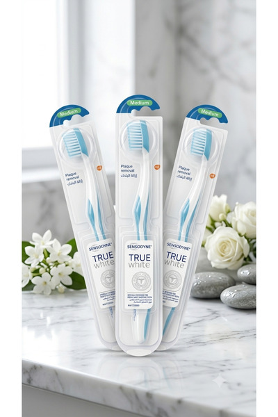 Sensodyen فرش أسنان سنسوداين ترو وايت متوسطة النعومة مجموعة 3 (Sensodyne True...