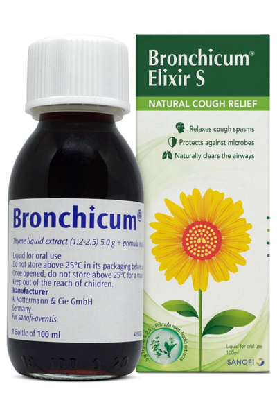 Generic Brand Bronchicum Elixir S Syrup for Coughing, 100 ml