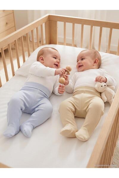 Minidamla Basic 2-Piece Set with Booties for 3-9 Months Single-Bottomed Baby ...
