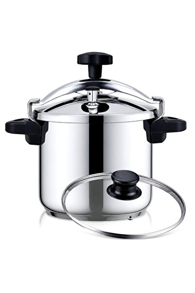 HAEGER Oală sub presiune 2-în-1 INOX PLUS, 24 cm, Capacitate 10L, oțel inoxid...