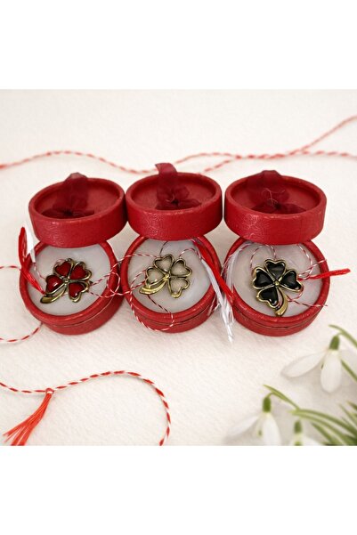 velve Set 3 martisoare tip brosa trifoi, Lucky, in cutii individuale cu fundi...