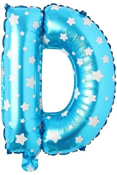 Yıldızan Letter D 16 Inch Blue Star Color Foil Balloon 36 cm (Blue) 931845