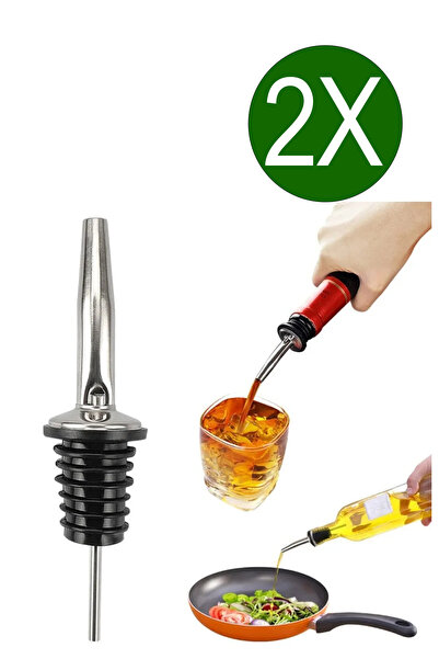 VODİNOX 2 Adet Çelik Şişe Ucu Servis Aparatı Damlalık Yağdanlık Tıpa Tapa Man...