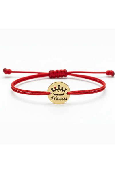 OEM Bracelet with cord and Princess Coin with Crown 10 mm in 14K Gold
