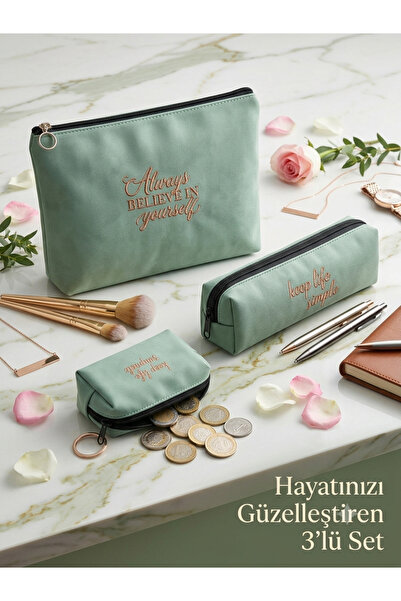 Adalinhome Multi-Purpose 3-Piece Travel and Stationery Set (Bag, Pen Holder &...