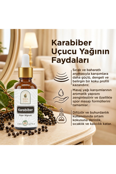 Sera Natura Black Pepper Essential Oil 5 ml 100% Pure and Natural