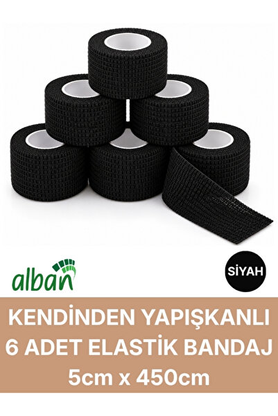 Alban 5cm 6'Lı Set Kendinden Yapışkanlı Elastik Bandaj, Kohesiv Bandaj 5cm x ...
