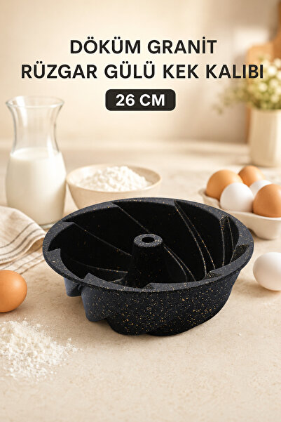 Alkar Cast Granite Wind Rose Cake Mold 26 cm Cake Mold Thick Cast with Even H...