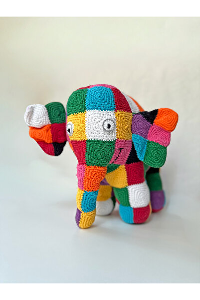 Tabula Rasa Co. Yamalı Fil Elmer - Amigurumi Oyuncak Bebek, Çocuk Odası Dekor...