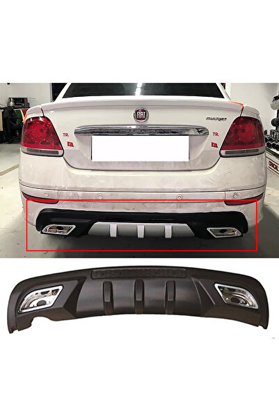 HasAkman Fiat Linea Difüzör Difizör Siyah + Kare Egzoz Görünüm C Tip