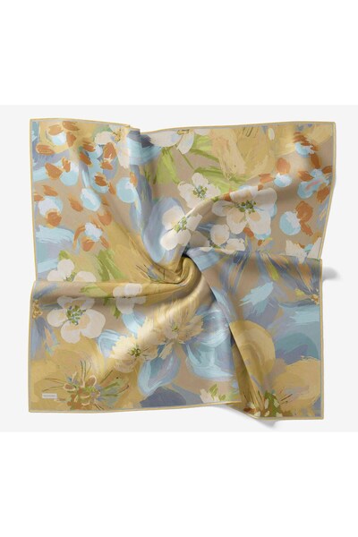 Silk Home Soft Scarf Flower Yellow