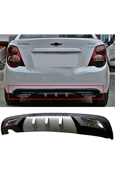 HasAkman Chevrolet Aveo Sedan Difüzör Difizör Gri + Kare Egzoz Görünüm C Tip ...