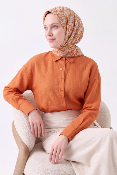 Silk Home Soft Scarf Pebble Orange