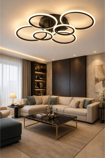Modavize AKRİLİK PLAFONYER MODERN TASARIMLI AVİZE MS38005-6SYH