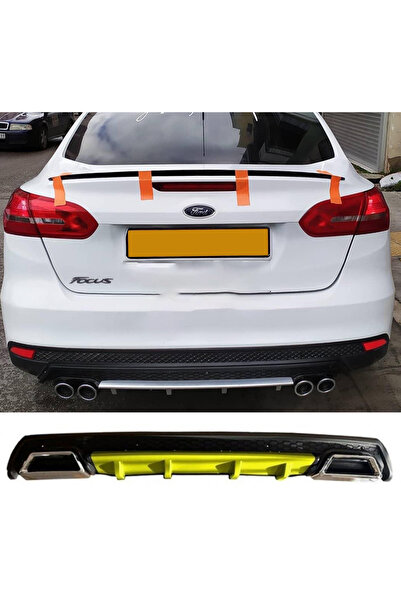 HasAkman Ford Focus Mk3 Sarı Difüzör Çiftli Kare Egzoz Görünümlü D Tip Difizör