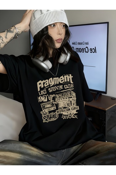 puolikuu Unisex Comfortable Fit Tshrit Printed Tshirt