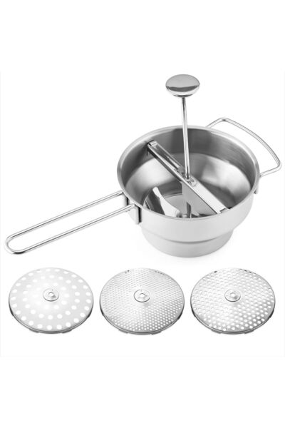 Navaris Robot de bucătărie, 3 site de 3/5/8 mm, bol de 20,5 cm, pentru piure ...