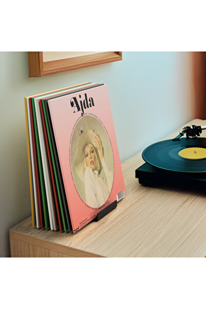 KİOfisi Plak Standı Plaklık LP Plak Tutucu Plak Rafı Metal Modern Dekoratif P...