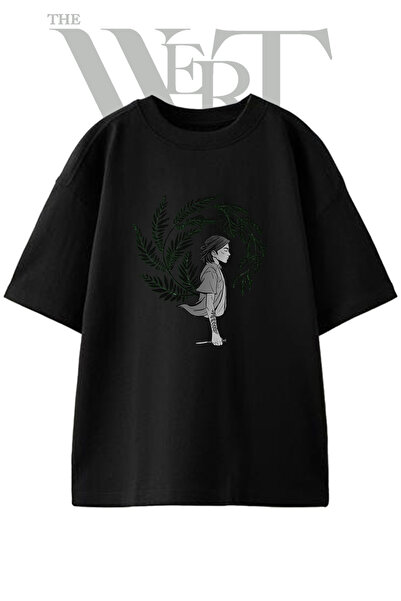 THEWERT Tricou oversize negru unisex cu imprimeu Ellie Last Us Design
