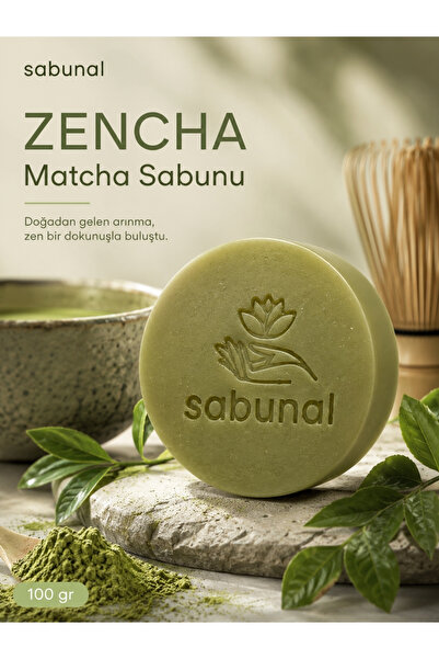 sabunal Zencha Matcha Soap - Natural Care Soap with Green Tea for Purifying a...