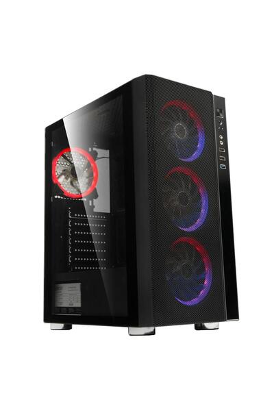 Spacer RAINBOW ATX Mid Tower Case, Tempered Glass, Black