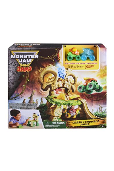 Monster Jam Set de joacă Mini Jams Crash and Crumble Jungle cu mașinuțele El ...